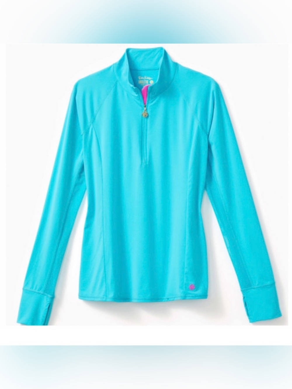 Lilly Pulitzer Luxetic Marion mesh panel long -Sleeve Zip athletic 1/4 zip